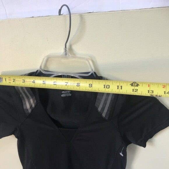 Reebok Easy Tone Fitness Workout Mesh Top Short Sleeve Stretch Spandex Sport S - Picture 13 of 16